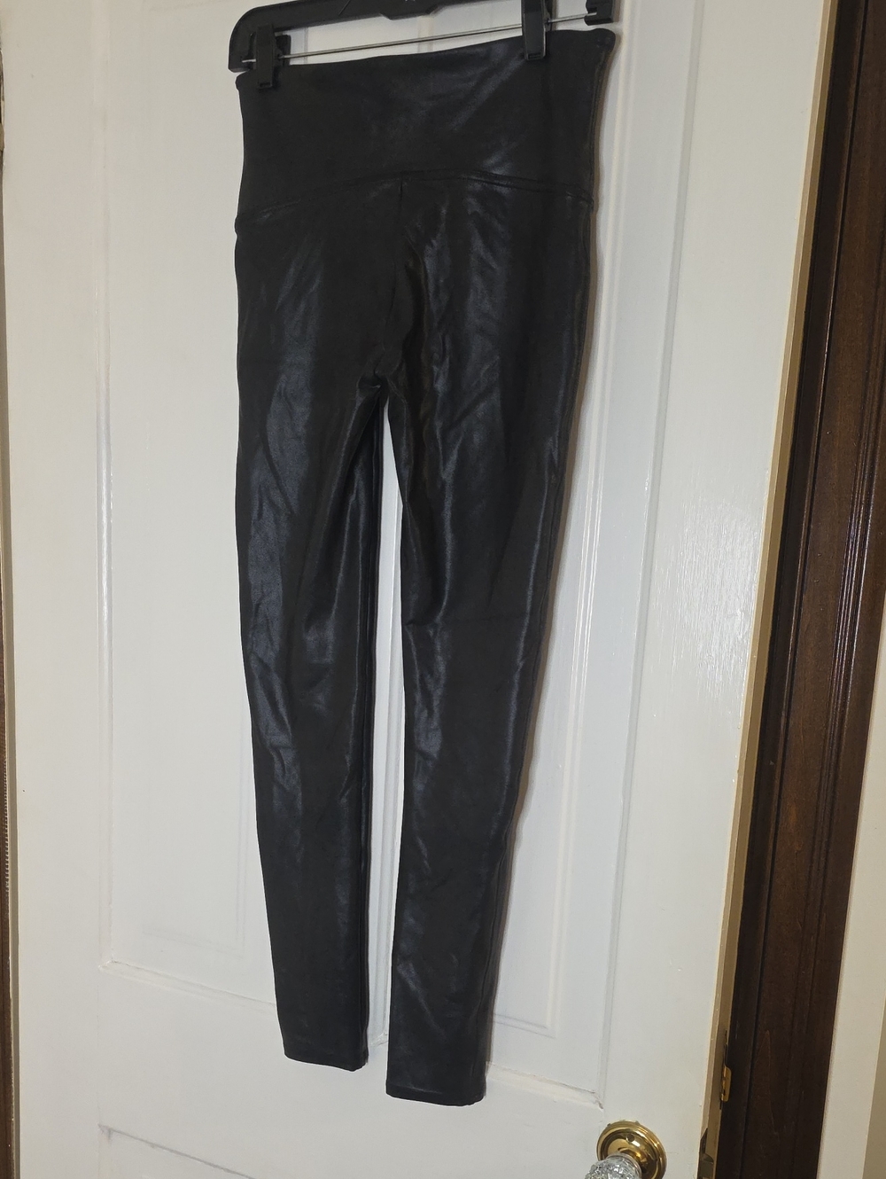 SPANX Black Faux Leather High-Waist Leggings